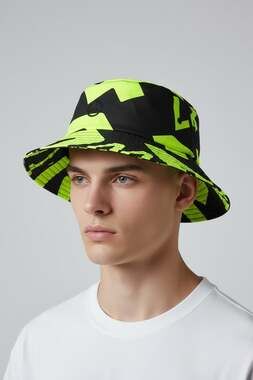Mercedes-AMG Petronas F1 Lewis Hamilton Neon Yellow/Black Graphic Bucket Hat